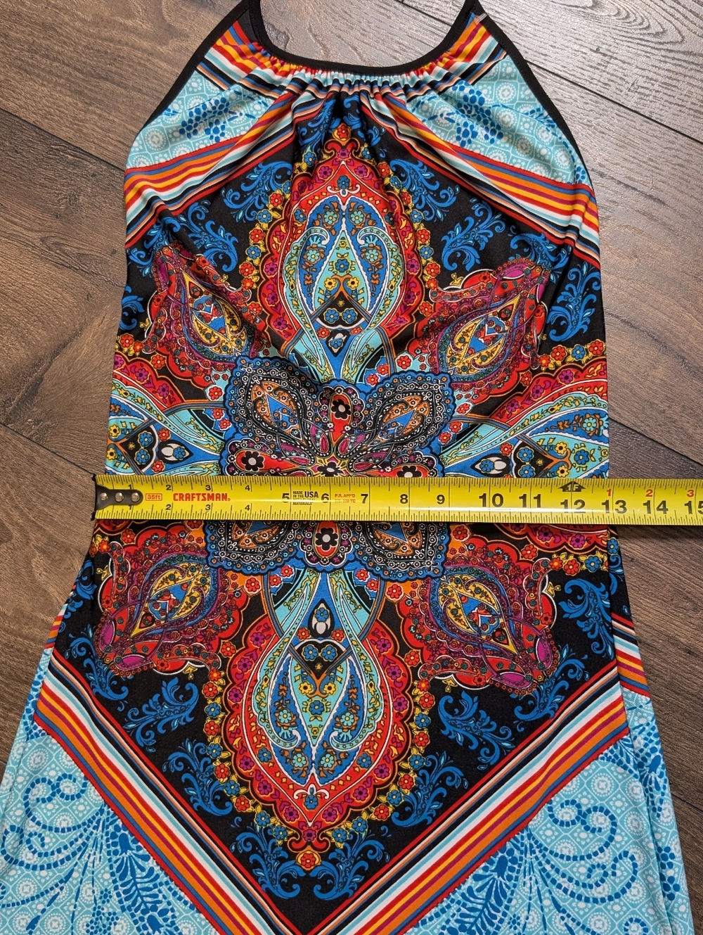 VENUS Paisley Beachy Boho Halter Maxi Dress Size 6 See Measurements - Picture 5 of 7